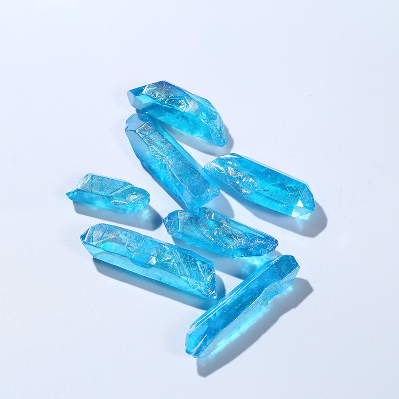 Aura Blue Rainbow Crystal Point Quartz