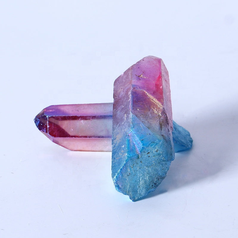 Natural High Quality Colorful Aura Quartz Point Crystal Electroplating Crystal Point with Rainbow