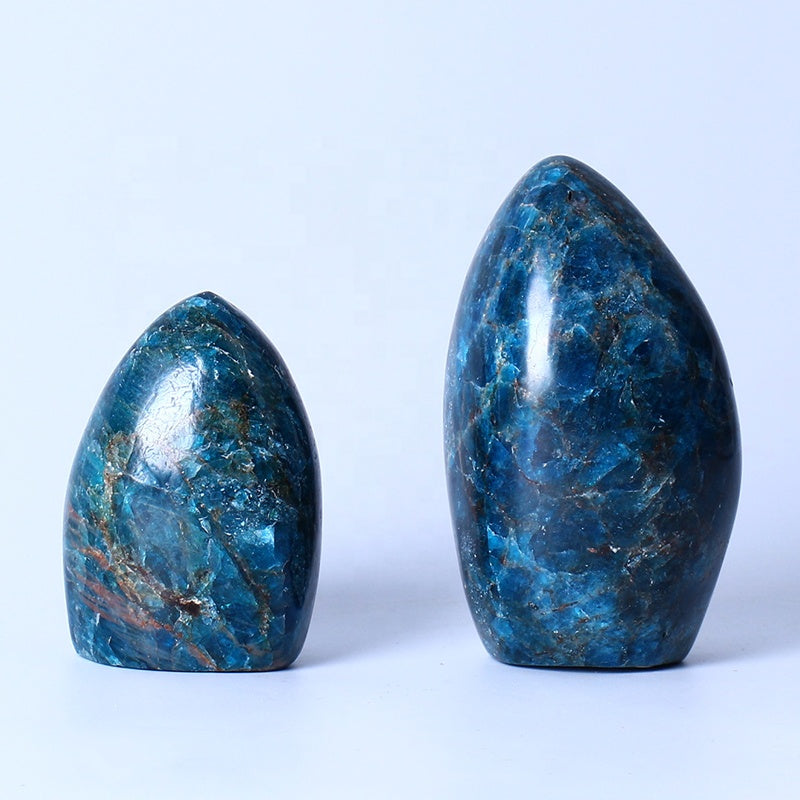 Natural High Quality Crystal Rock Stone Mineral specimen Rough Blue Apatite Standing Stone For Home Decoration