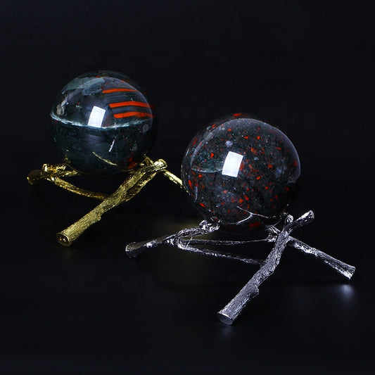 Natural Healing African Blood Stone Ball Crystal Sphere For Decoration