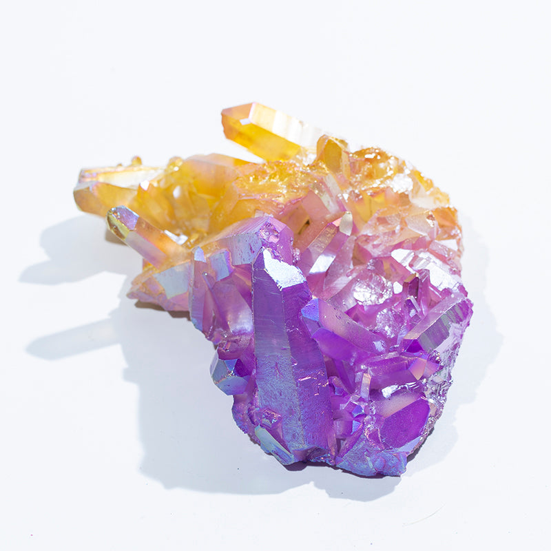 Wholesale Natural Crystal Cluster Double Color Aura Angel Crystal Cluster for Healing