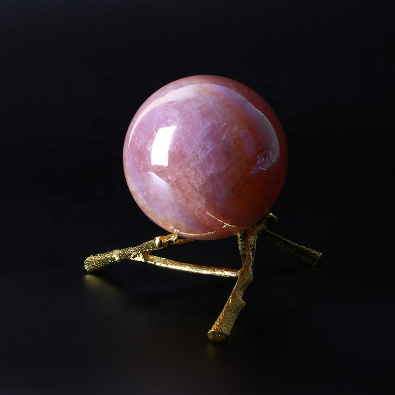 Ángel Aura Cuarzo Rosa Bola De Cristal Esfera De Cristal