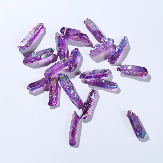 Purple lucky aura angel crystal rod pendant