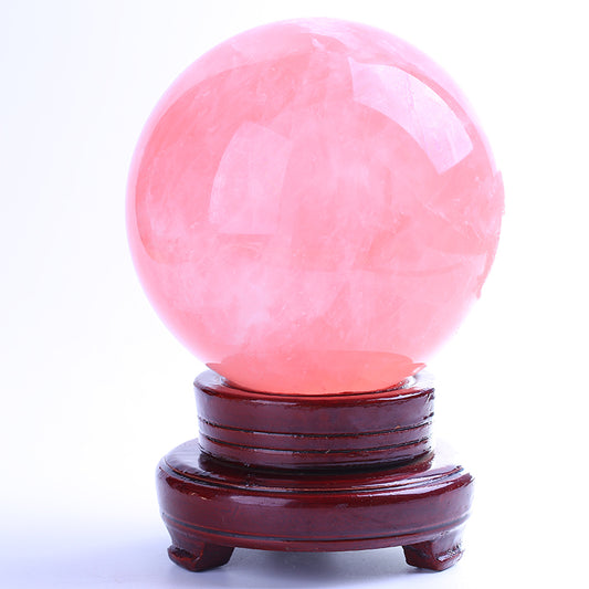 Bola de cristal de cuarzo rosa rosa de alta calidad. 
