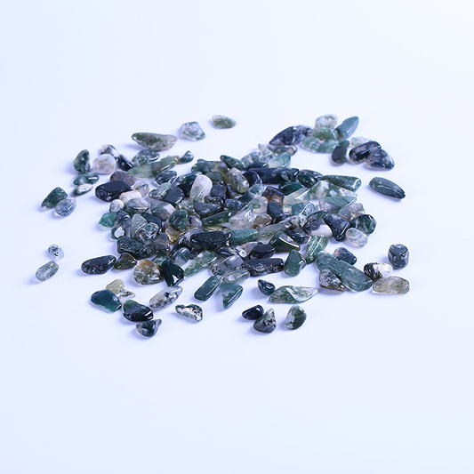 Natural gem moss agate crystal healing stone