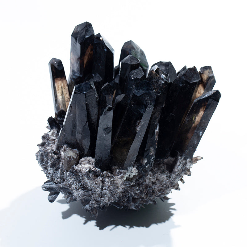 Black DRUSE mineral specimen quartz cluster