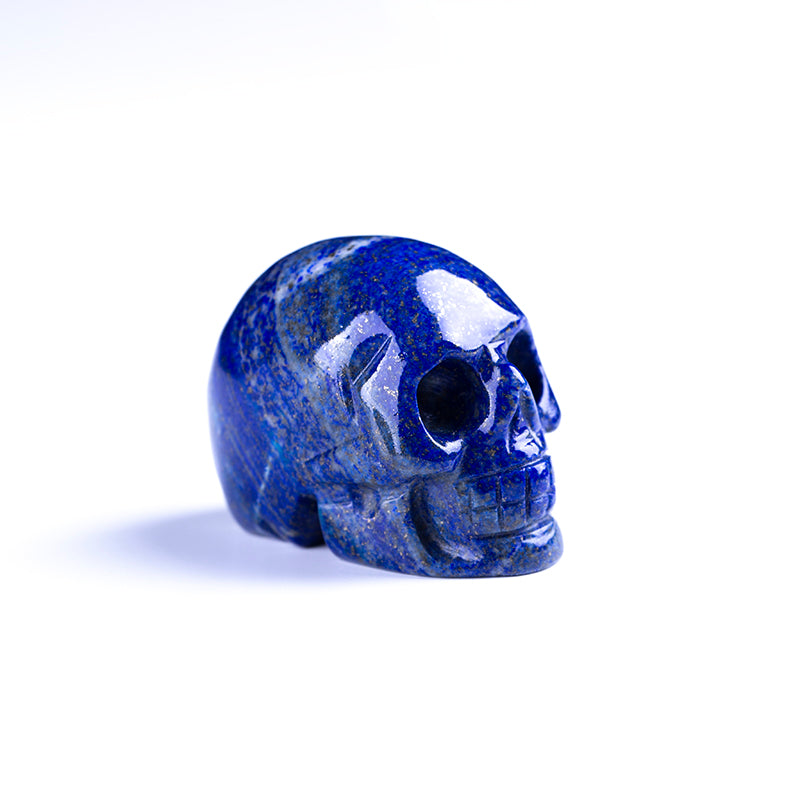 Lapis lazuli quartz crystal skull