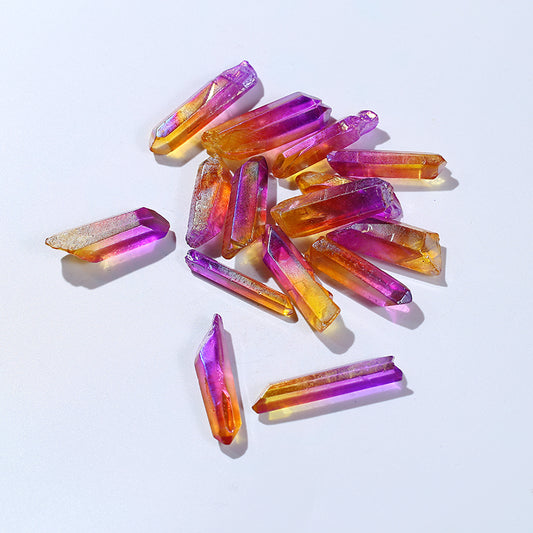 Natural two-color lucky aura crystal rod