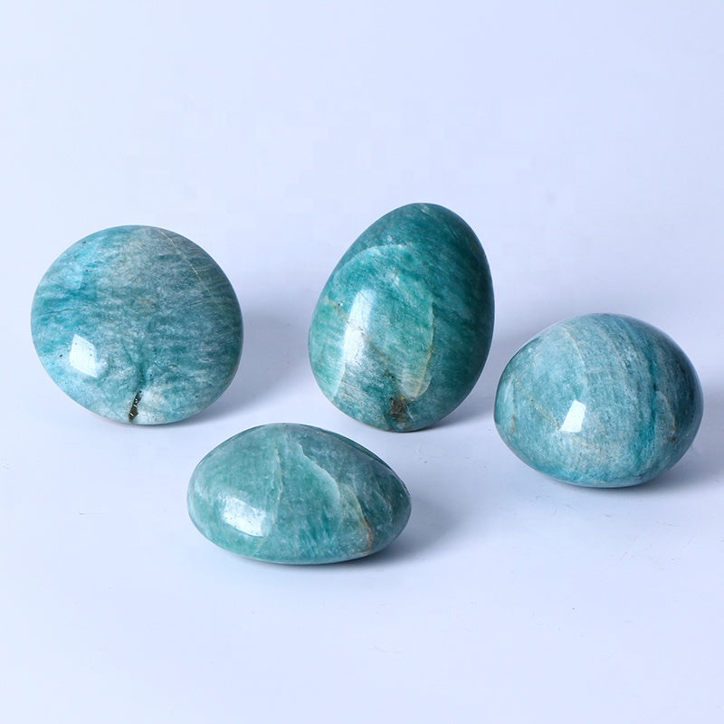 Piedra curativa cristalina natural de la palma del Amazonite de la palma del cuarzo para la decoración 