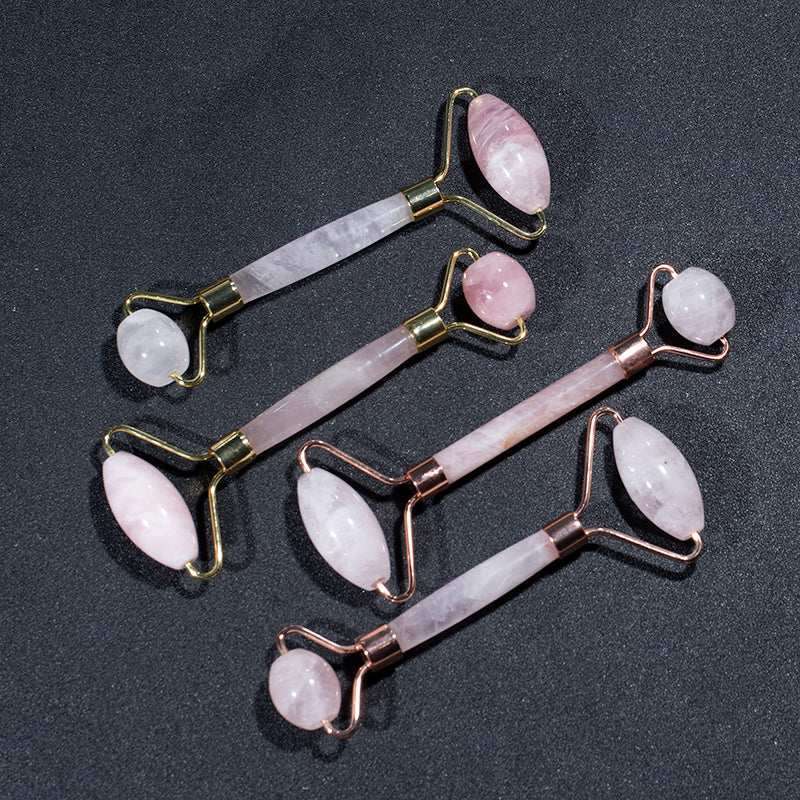 Polished rose quartz crystal massage