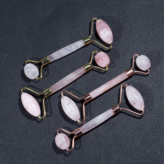 Polished rose quartz crystal massage