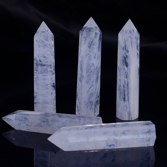 Derritiendo hermoso cristal blanco piedra de fundición varita de cristal 