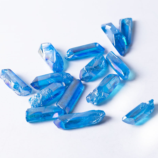 High quality natural plating blue clear quartz point