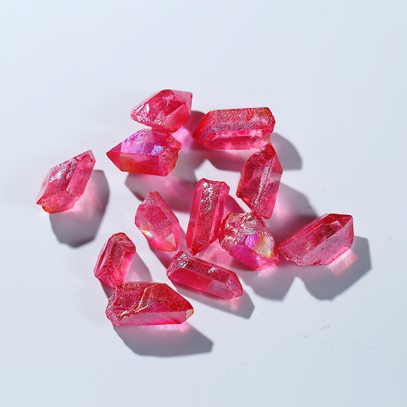 Wholesale Big Size Natural Red Aura Quartz Mineral Angel Crystal Points for Pendant