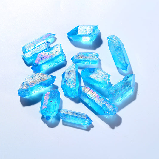 Big Size Wholesale Natural Sky Blue Aura Quartz Mineral Angel Crystal Points for Pendant