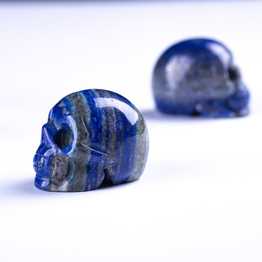 Lapis lazuli quartz crystal skull