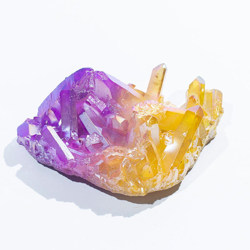 Wholesale Natural Crystal Cluster Double Color Aura Angel Crystal Cluster for Healing