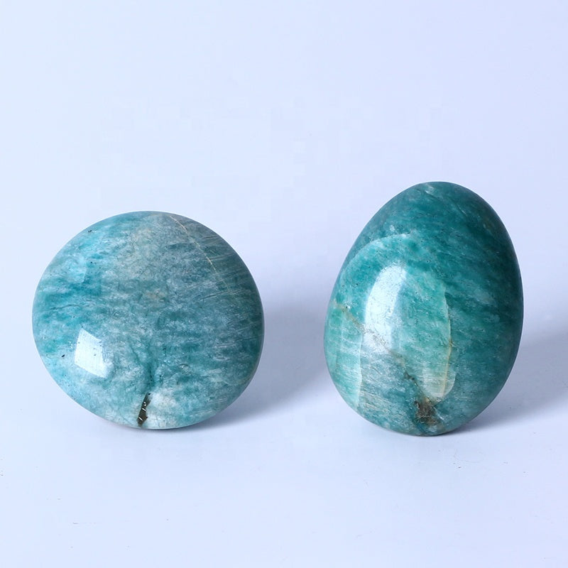 Piedra curativa cristalina natural de la palma del Amazonite de la palma del cuarzo para la decoración 