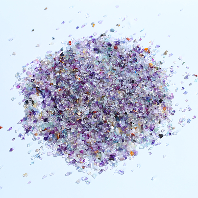 High quality natural rainbow fluorite gravel crystals