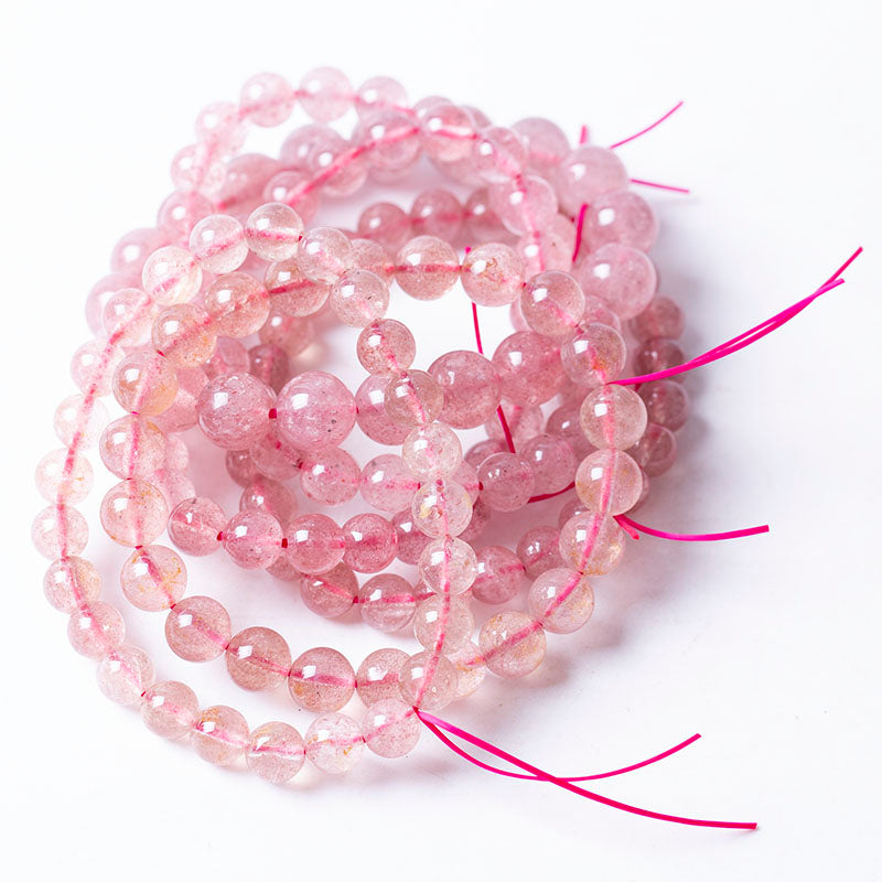 Exquisite crystal quartz jewelry stretch strawberry bead bracelet