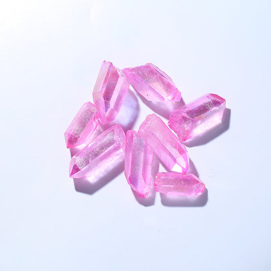 Pink Lucky Aura Quartz Mineral Angel Crystal Points