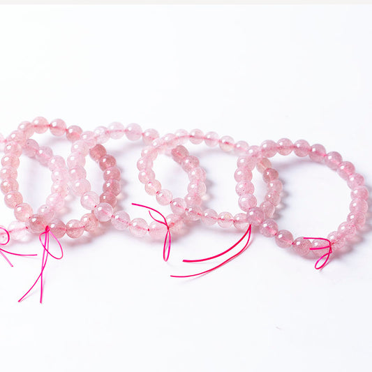 Exquisite crystal quartz jewelry stretch strawberry bead bracelet