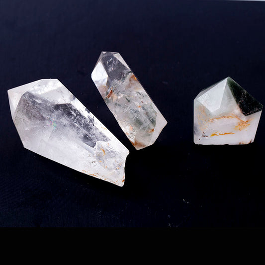Wholesale Natural Quartz Polished Green Ghost Phantom Wand Crystal Healing Points