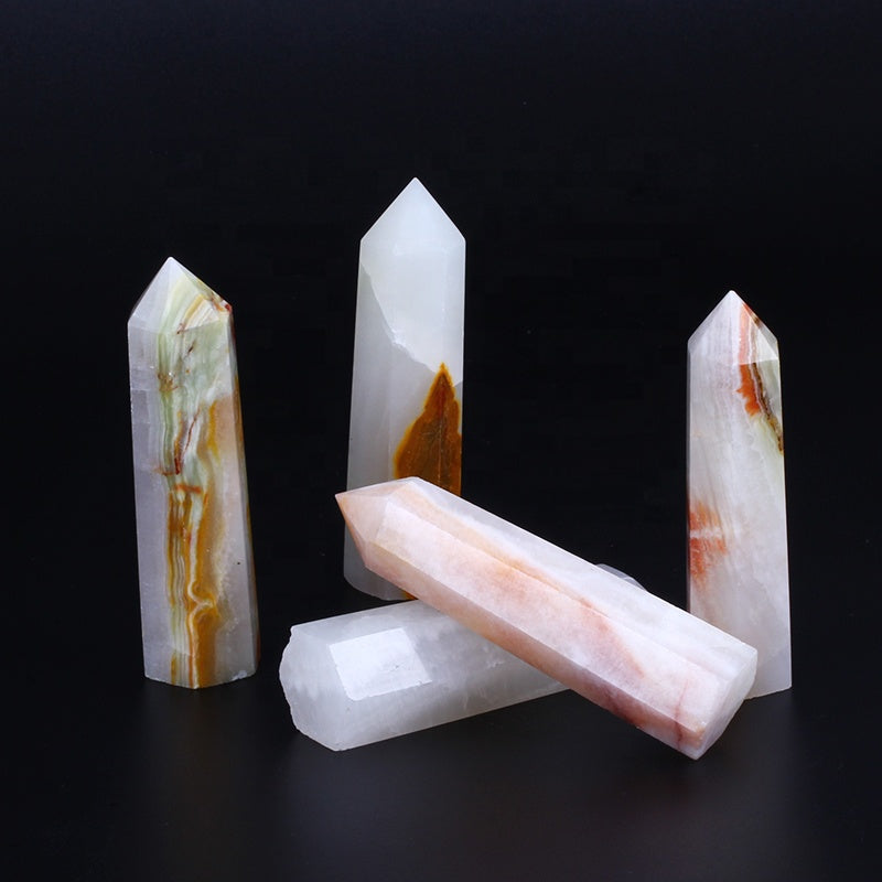wholesale natural crystal wand afghanistan jade wand point quartz crystal tower for healing