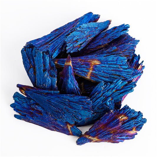 Wholesale Electroplate Natural Peacock Feather Crystal Clusters Black Tourmaline for Gift