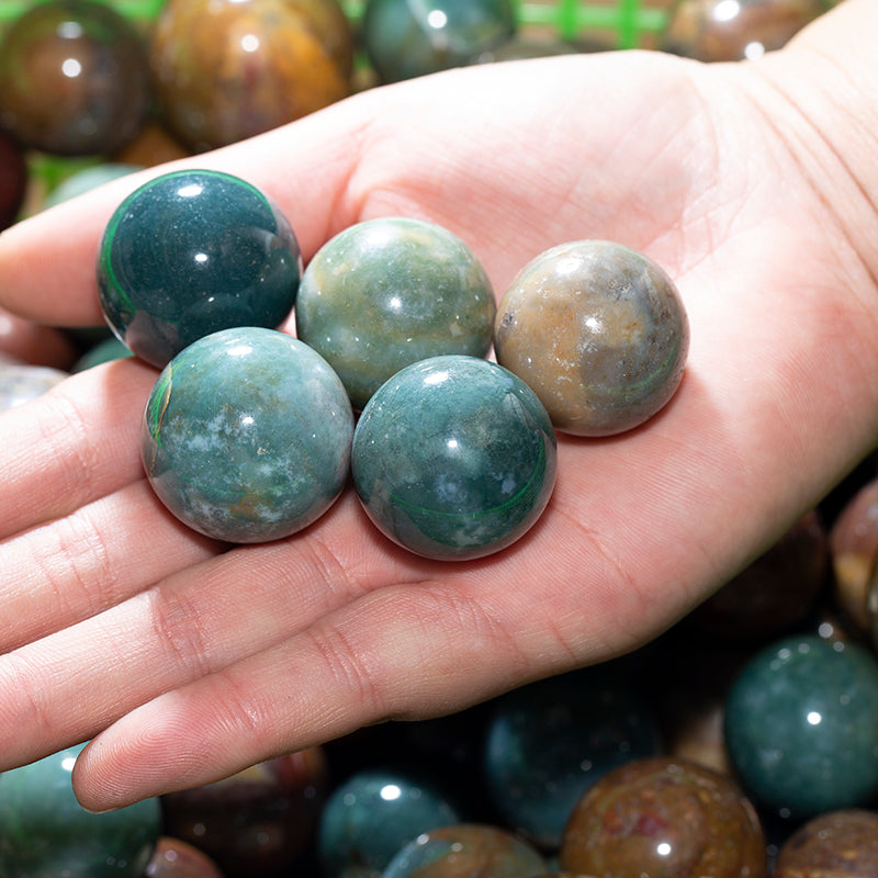 Ocean Grass Agate Straint Crystal Ball