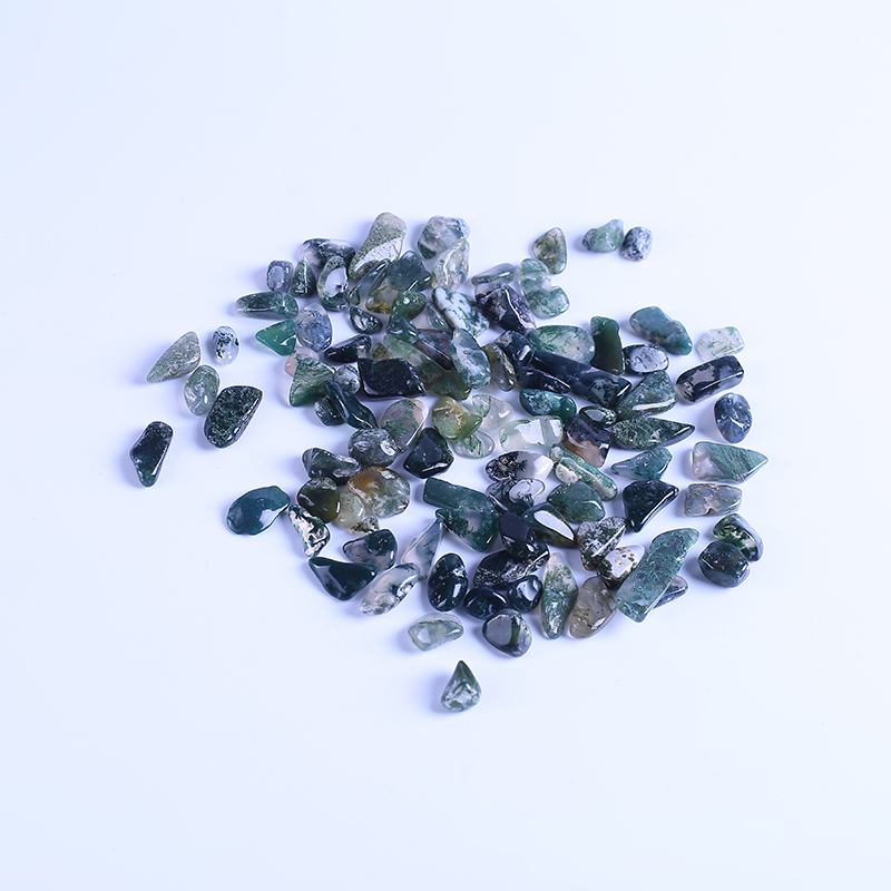 Natural gem moss agate crystal healing stone
