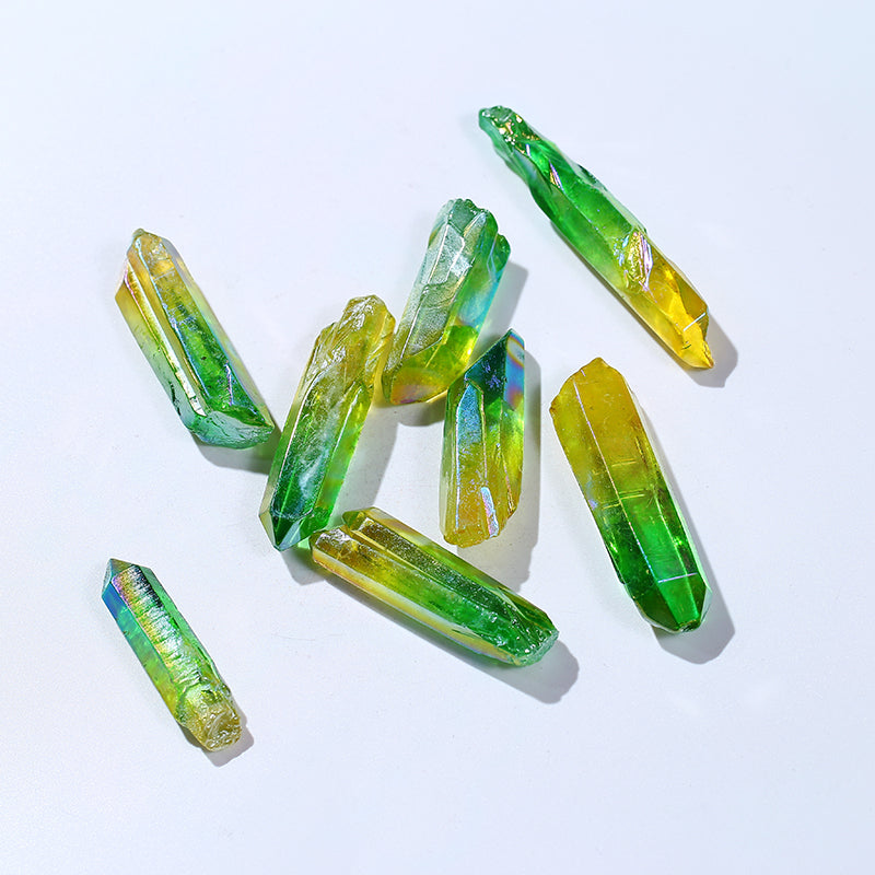 Two-color electric plated yellow green race wand