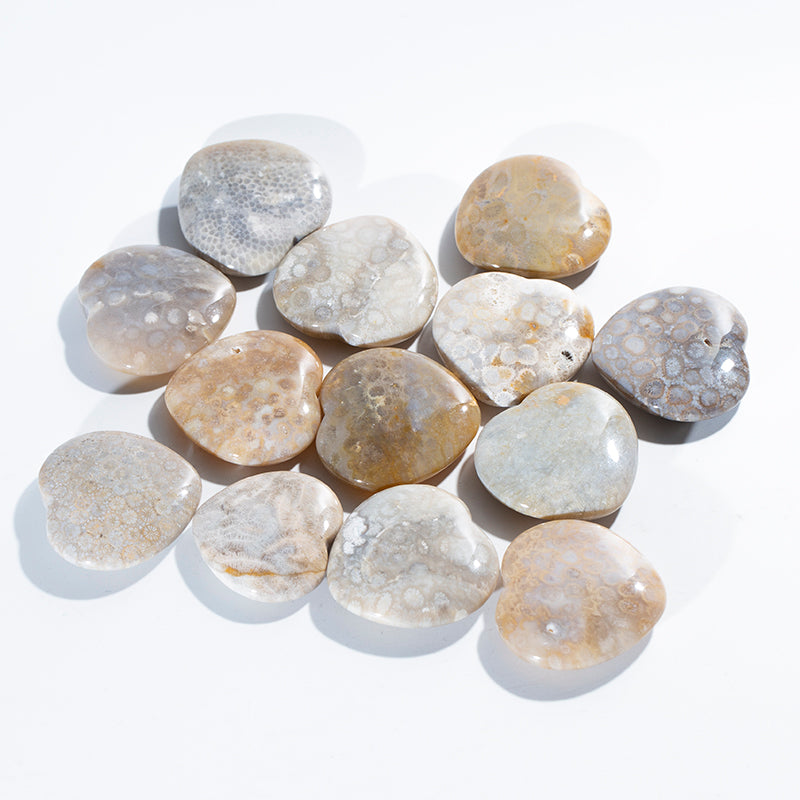 Coral jade crystal heart-shaped gift