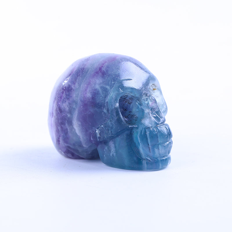 Rainbow fluorite quartz crystal skull
