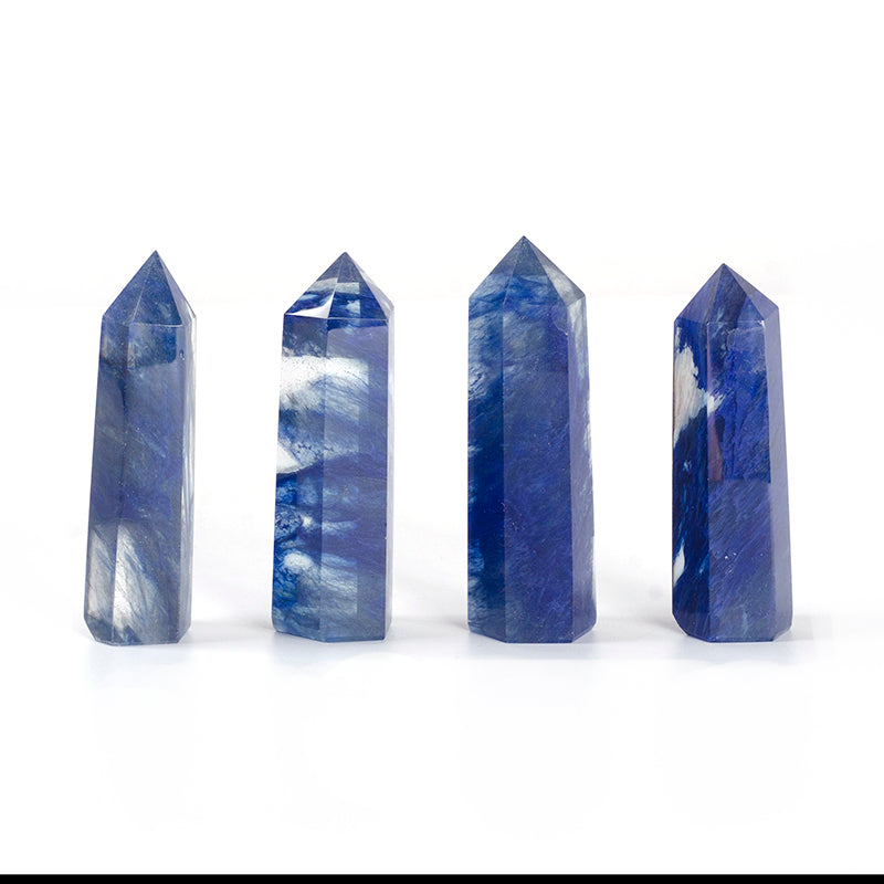 Varita de cristal de piedra de fundición azul hermoso cristal de fusión 