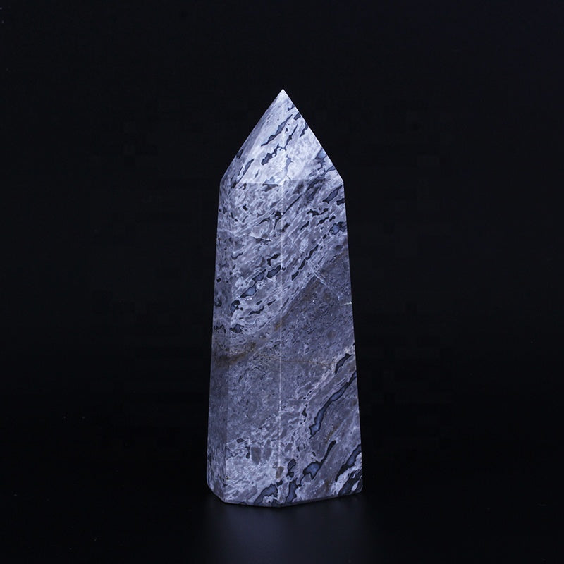 Varita de Cristal Natural Picasso Jaspe Torre de Cristal de Cuarzo 
