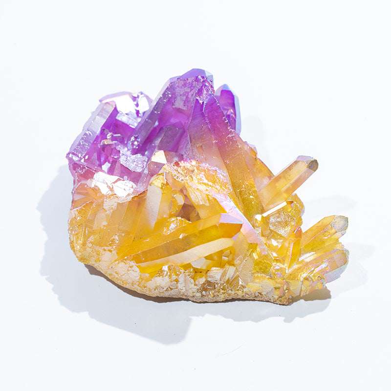 Wholesale Natural Crystal Cluster Double Color Aura Angel Crystal Cluster for Healing