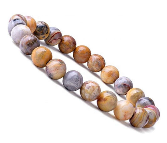 8mm agate crystal stretch bead bracelet