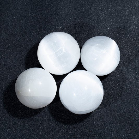 Esfera de piedra de yeso Natural, bola de cristal de yeso blanco para decoración 