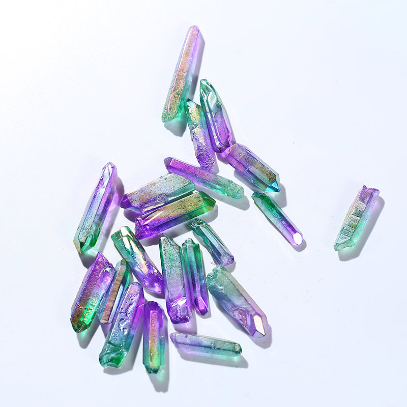 Two-color purple green race quartz