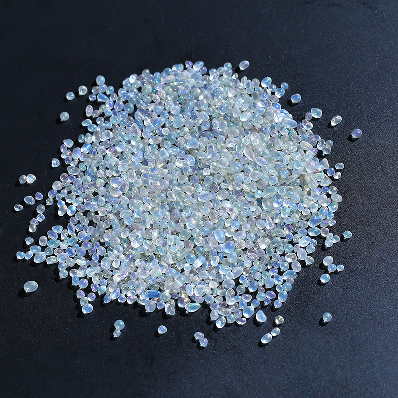 Ring color rainbow quartz crystal gravel