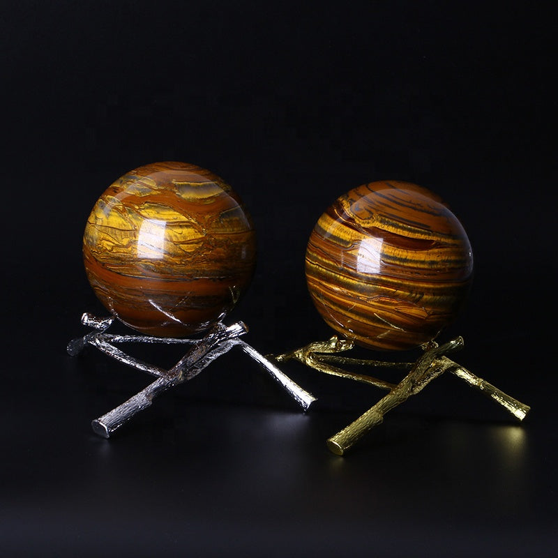 Natural Healing Yellow Tiger Eye Stone Ball Crystal Sphere For Decoration