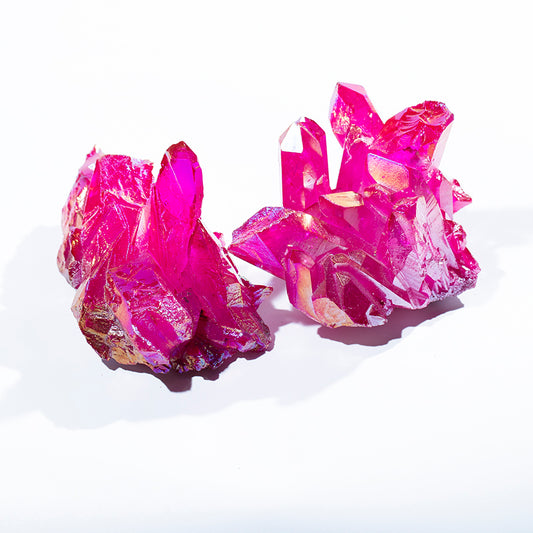 Red plated crystal DRUSE ore decoration