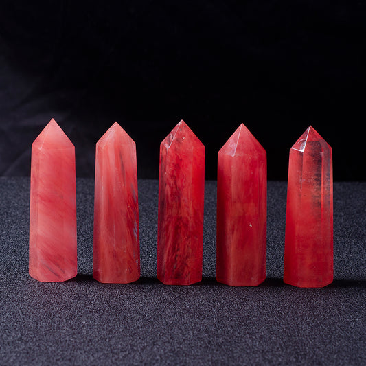 Derretir Hermoso Cristal Rojo Piedra De Fundición Varita De Cristal Grande 