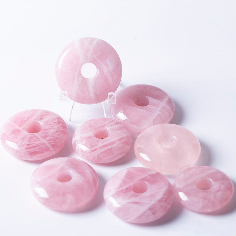 Car pendant crystal quartz engraving rose quartz and flat