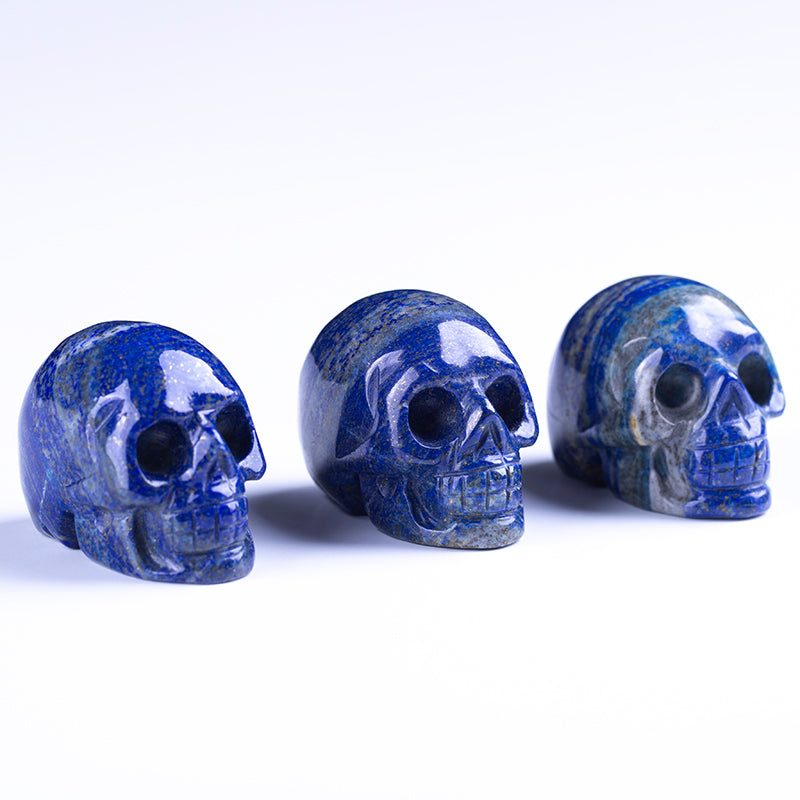 Lapis lazuli quartz crystal skull
