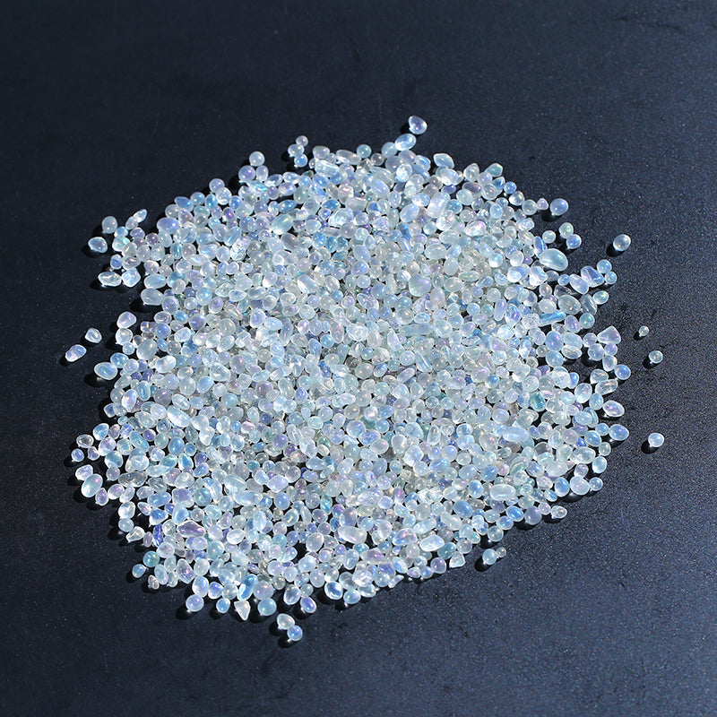 Ring color rainbow quartz crystal gravel