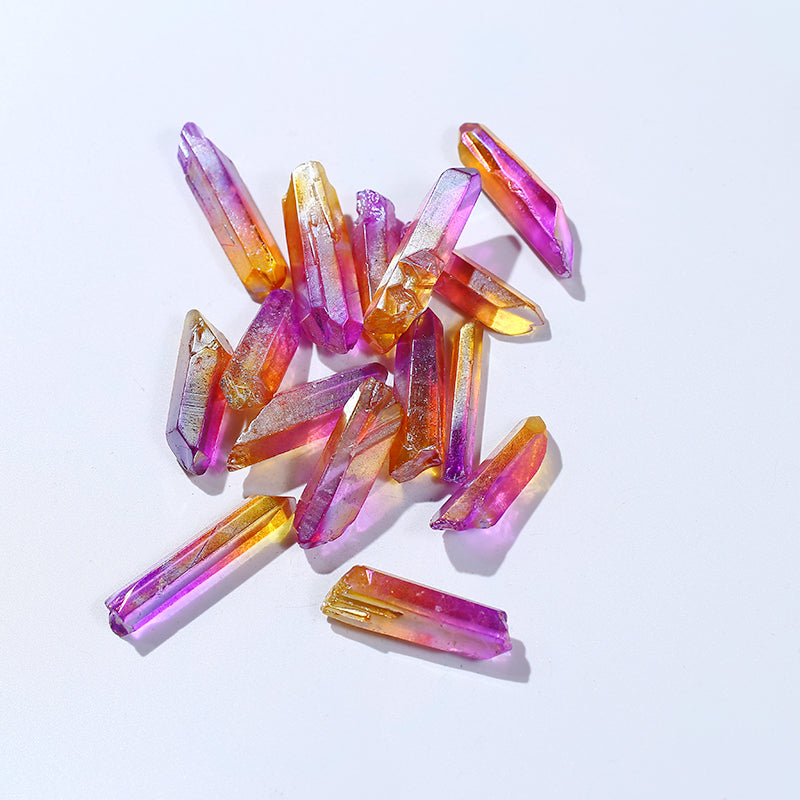 Natural two-color lucky aura crystal rod
