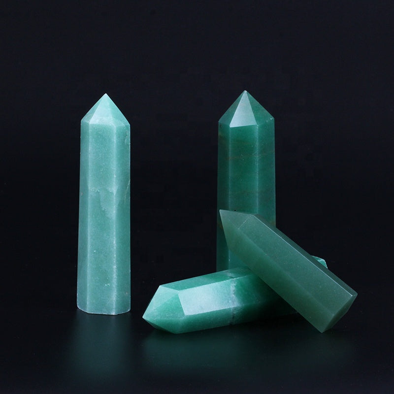 wholesale natural crystal wand aventurine wand point quartz crystal tower for healing