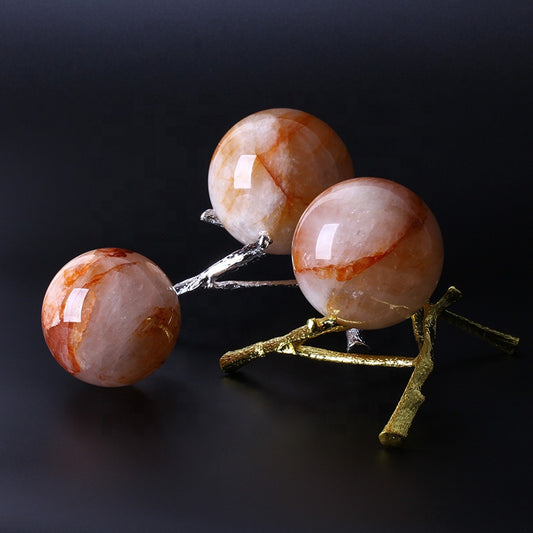 Beautiful Natural Healing Glue Flower Crystal Ball Crystal Sphere For Decoration
